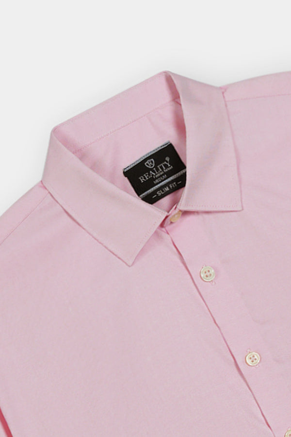 Men's Soft Pink Short Sleeve Button-Down Shirt Reality