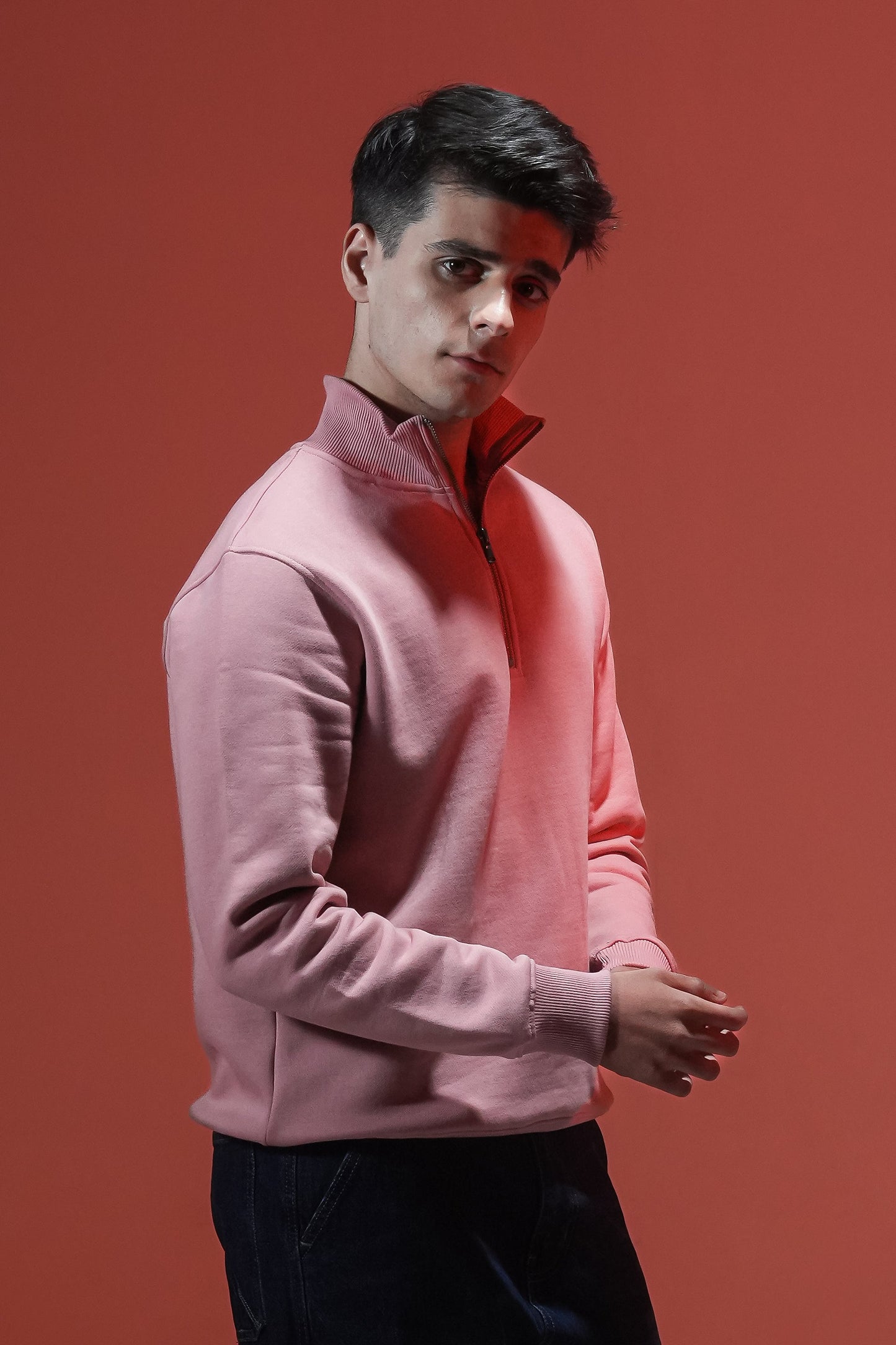 Men PINK Zipper Pullover REALITY