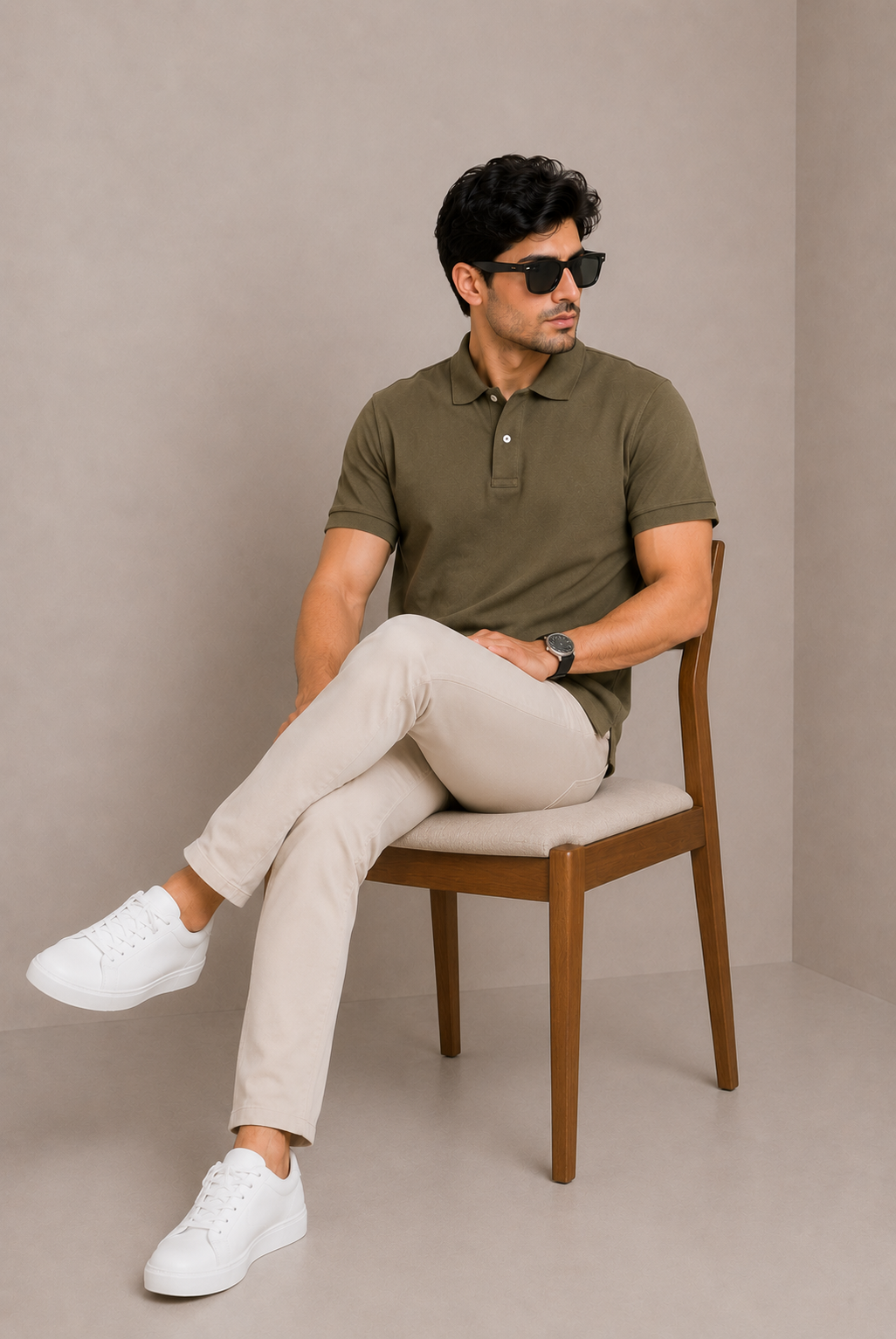 MEN OLIVE GREEN POLO Reality