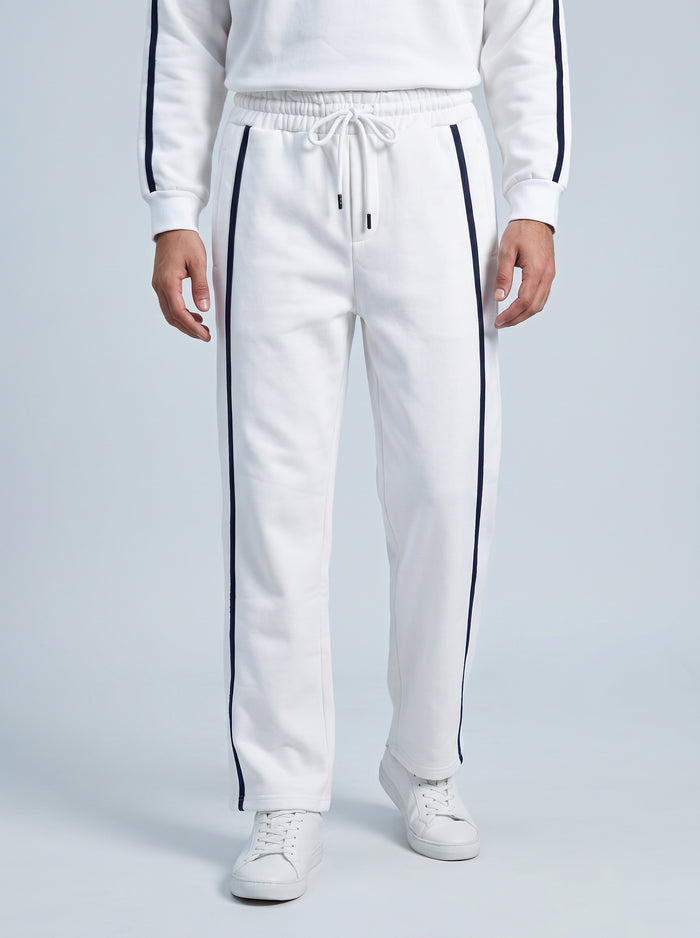 SIDE TAPPING STRAIGHT WHITE TROUSER