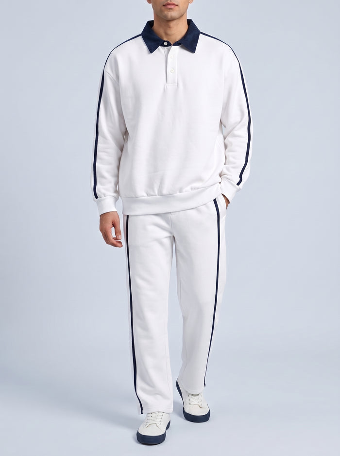 CONTRAST COLLAR JUMPER WHITE