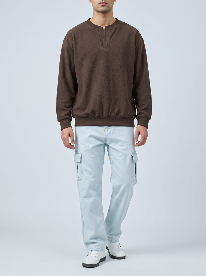 TEXTURED CHOCLATE SWEATSHIRT