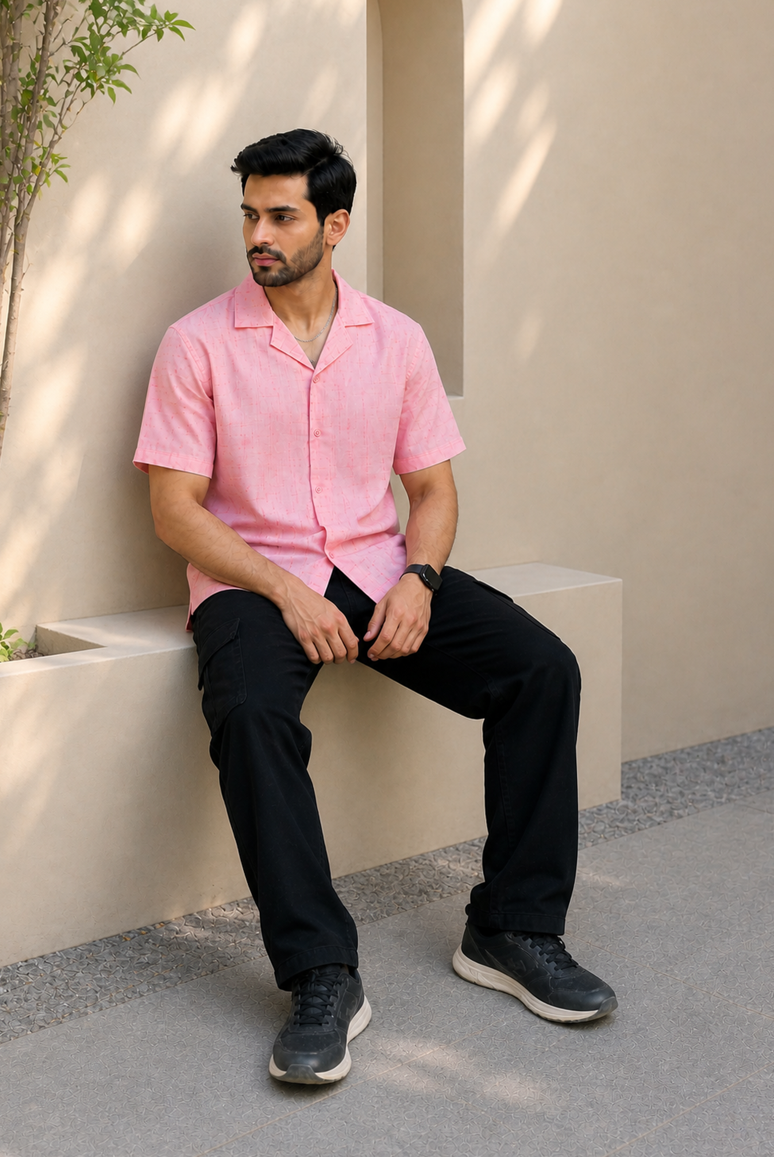 COAT COLLAR PEACH CASUAL SHIRT Reality