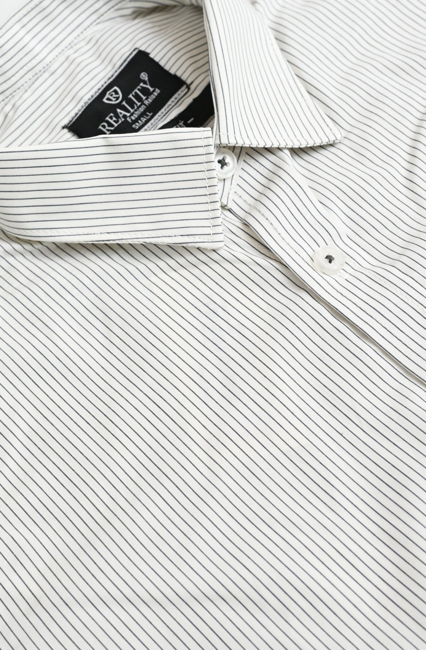 BLACK LINE STRIPED H/S CASUAL SHIRT Reality
