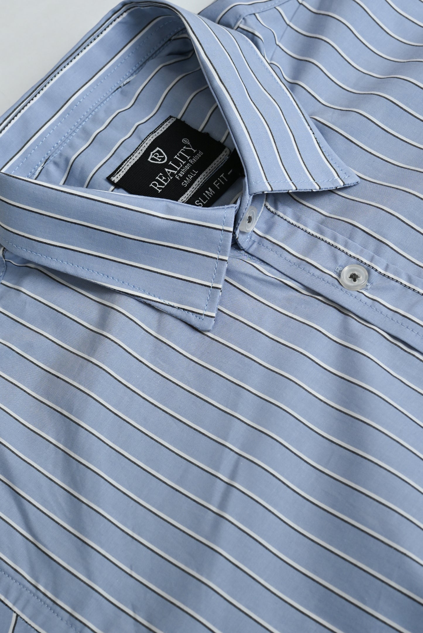 LIGHT BLUE LINE STRIPED H/S CASUAL SHIRT