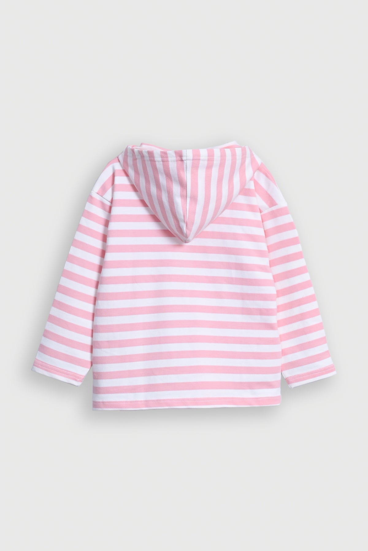GIRL STRIPES BOTTOM LIGHT PINK HOODIE