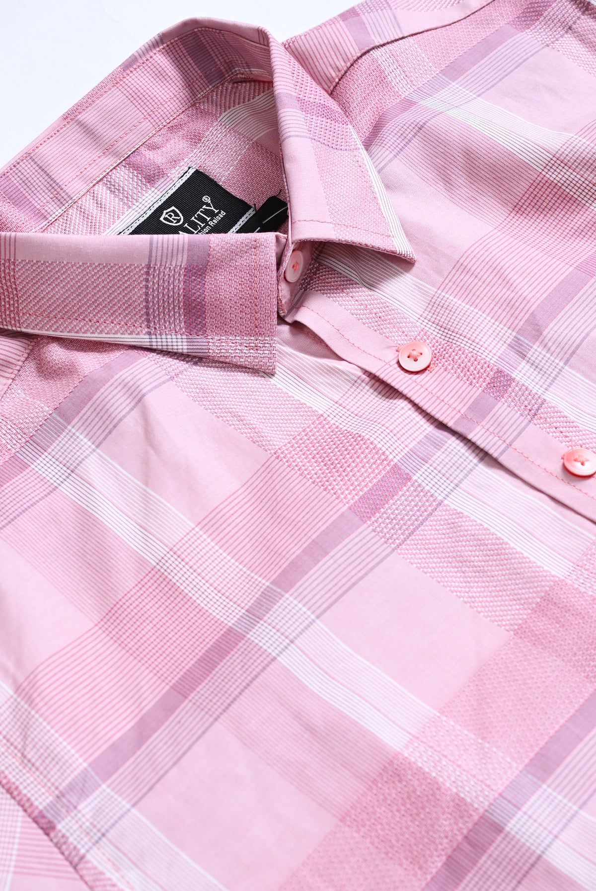 MEN PLEATED PINK CASUAL SHIRT Reality