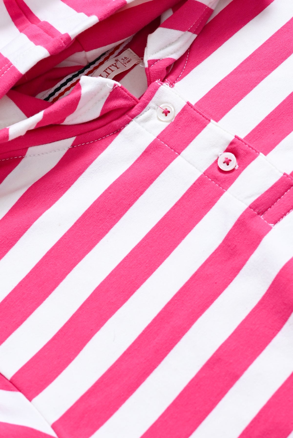 GIRL STRIPES BOTTOM PINK HOODIE