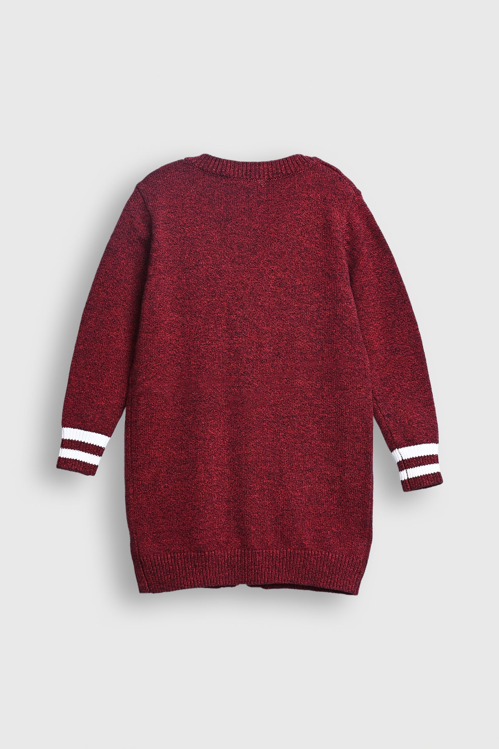 Crimson Varsity Knit Cardigan Reality