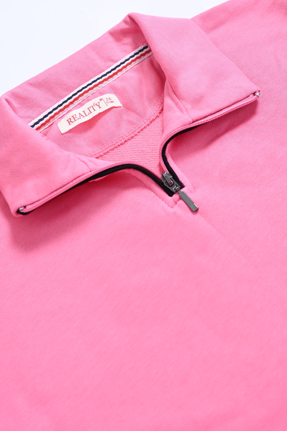GIRL PINK HALF ZIPPER MOCK NECK REALITY