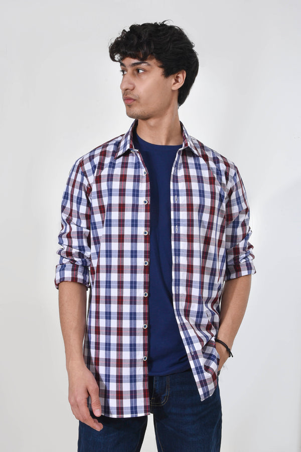 Red Blue Checked Shirt