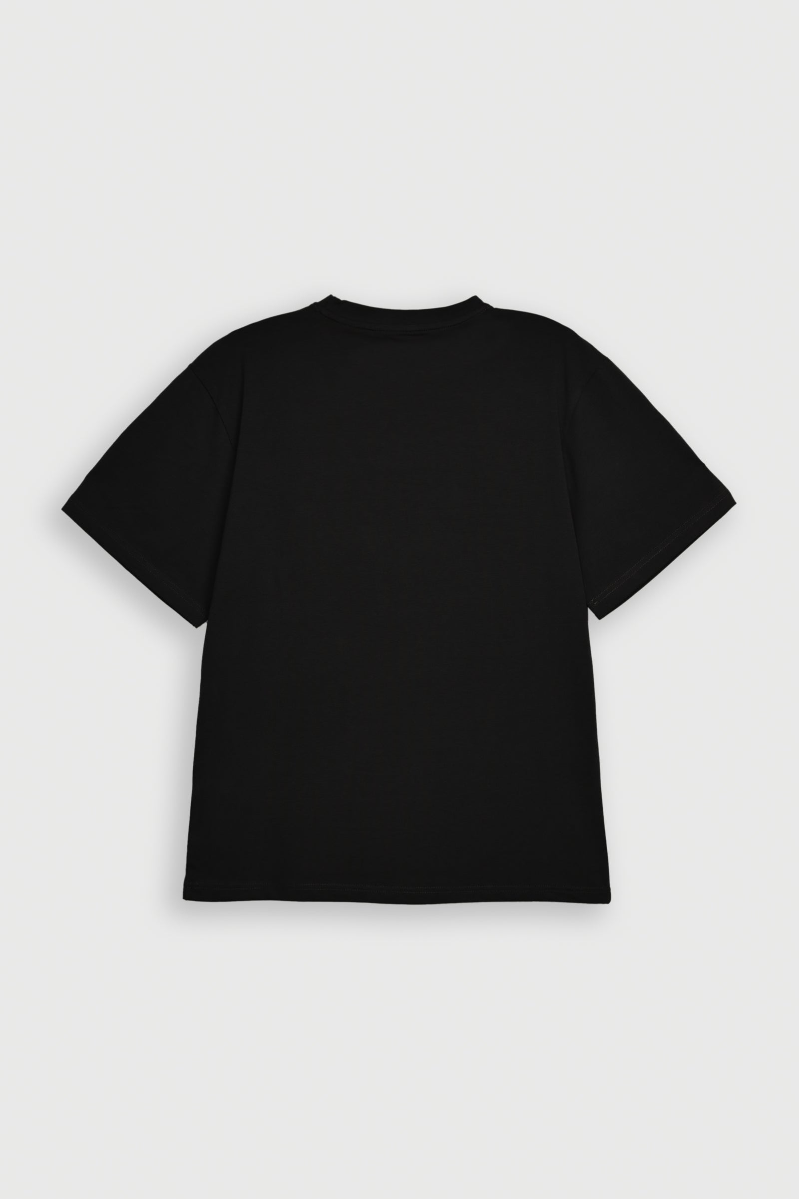 BLACK INTERLOCK DOWN SHOULDER TEE Reality