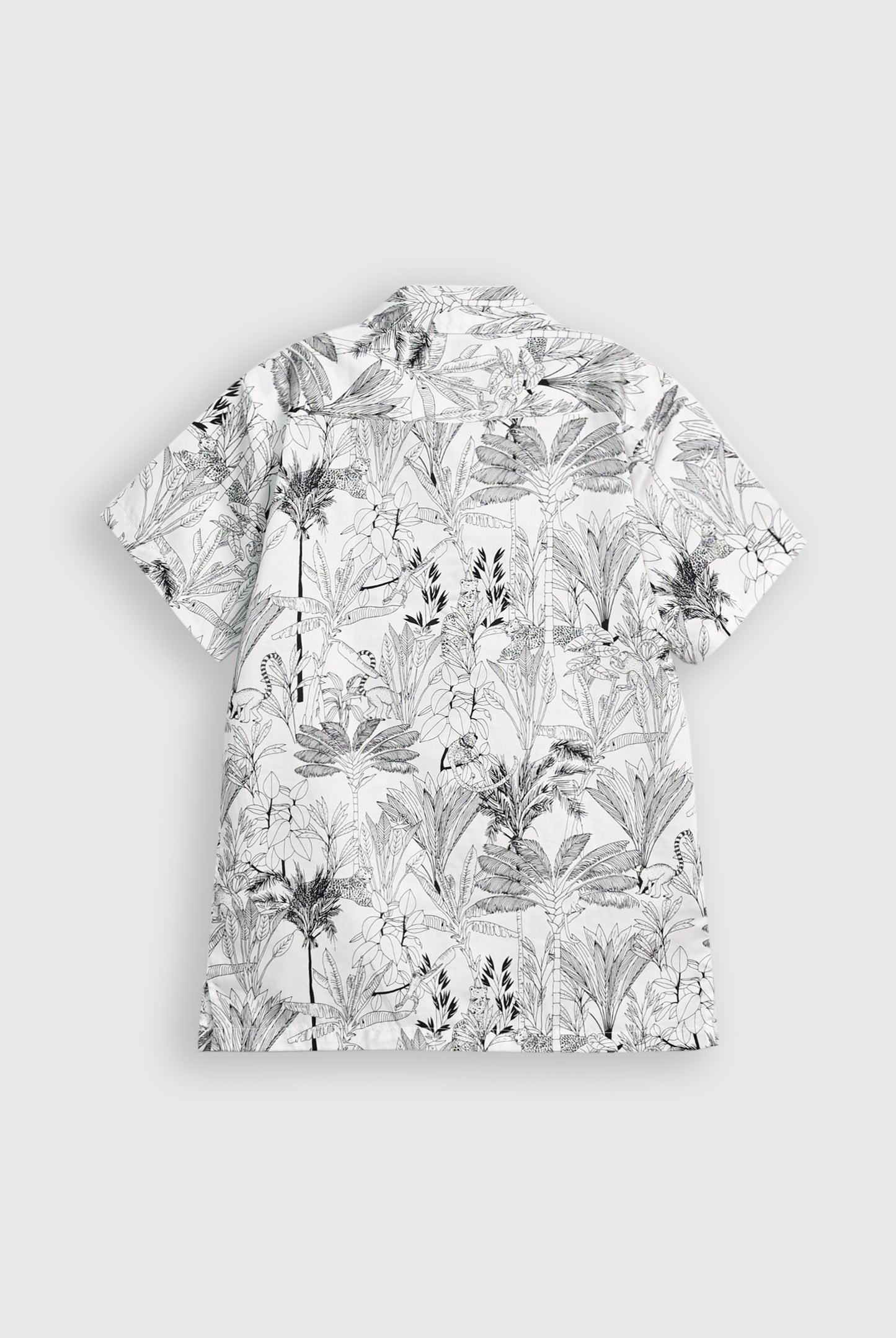 COAT COLLAR WHITE PRINT CASUAL SHIRT Reality