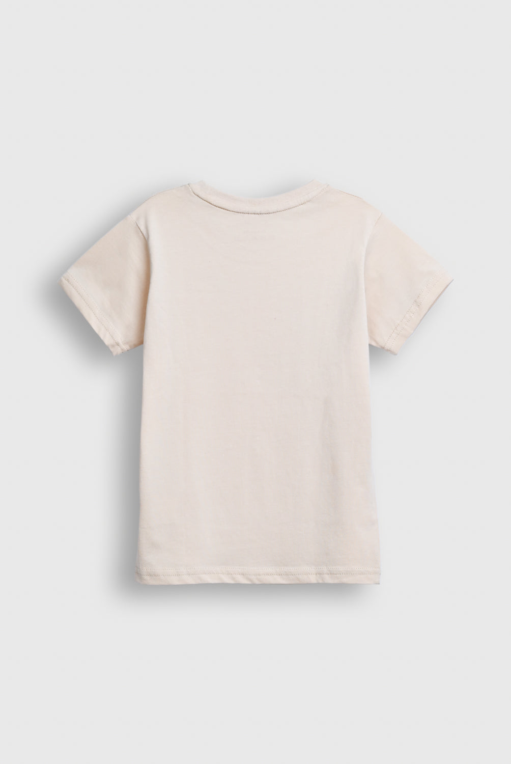 Boys Mickey & Pluto Graphic T-Shirt – Soft Beige Cotton Reality