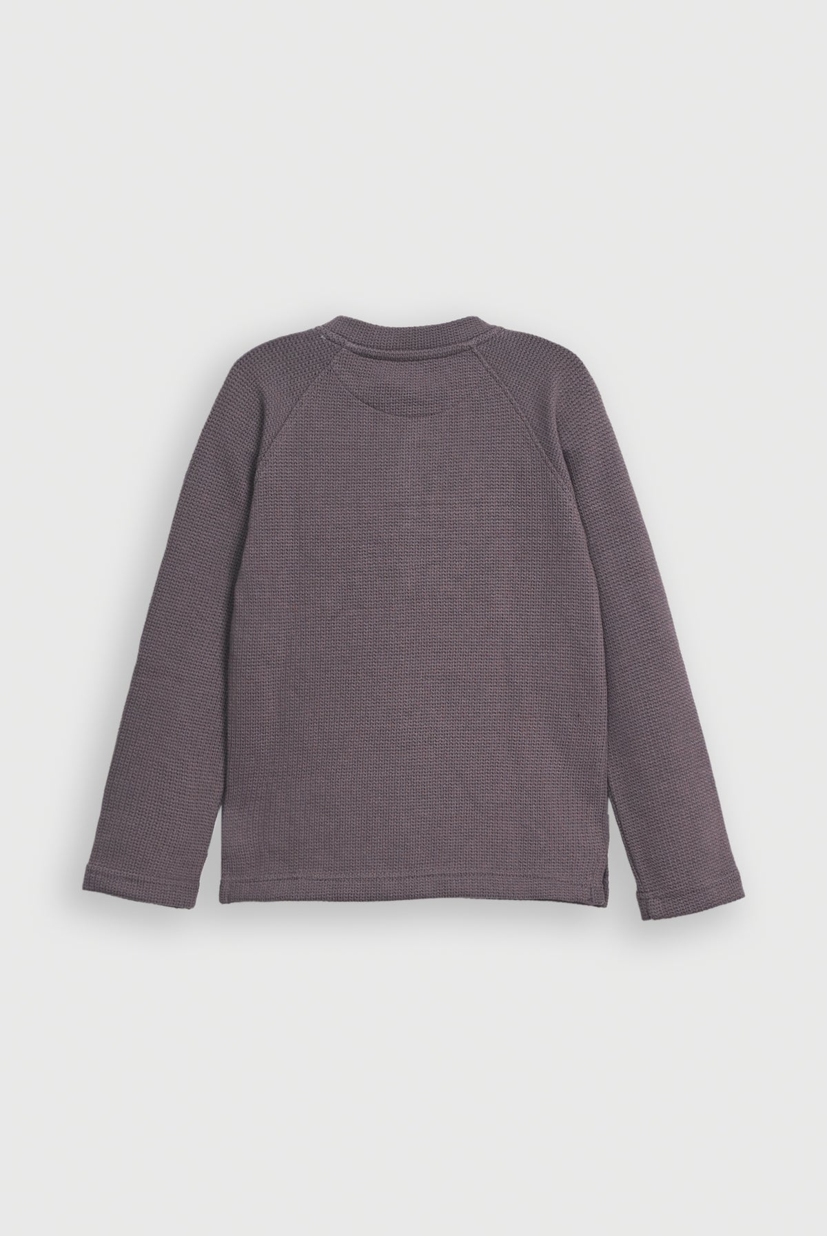 Henley Neck Waffle Tee - Charcoal