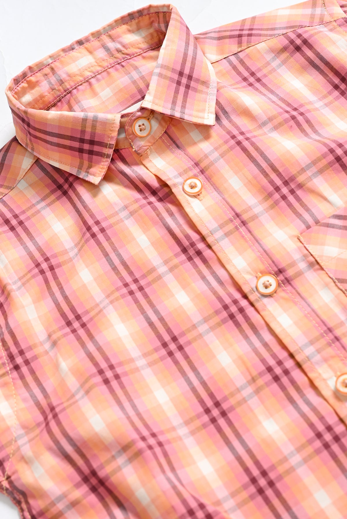 CHECKED PEACH SHIRT