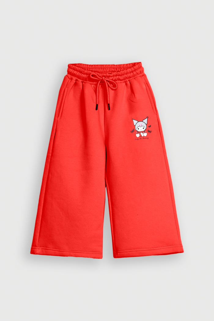 BARBIE PRINTED RED FLEECE TROUSER