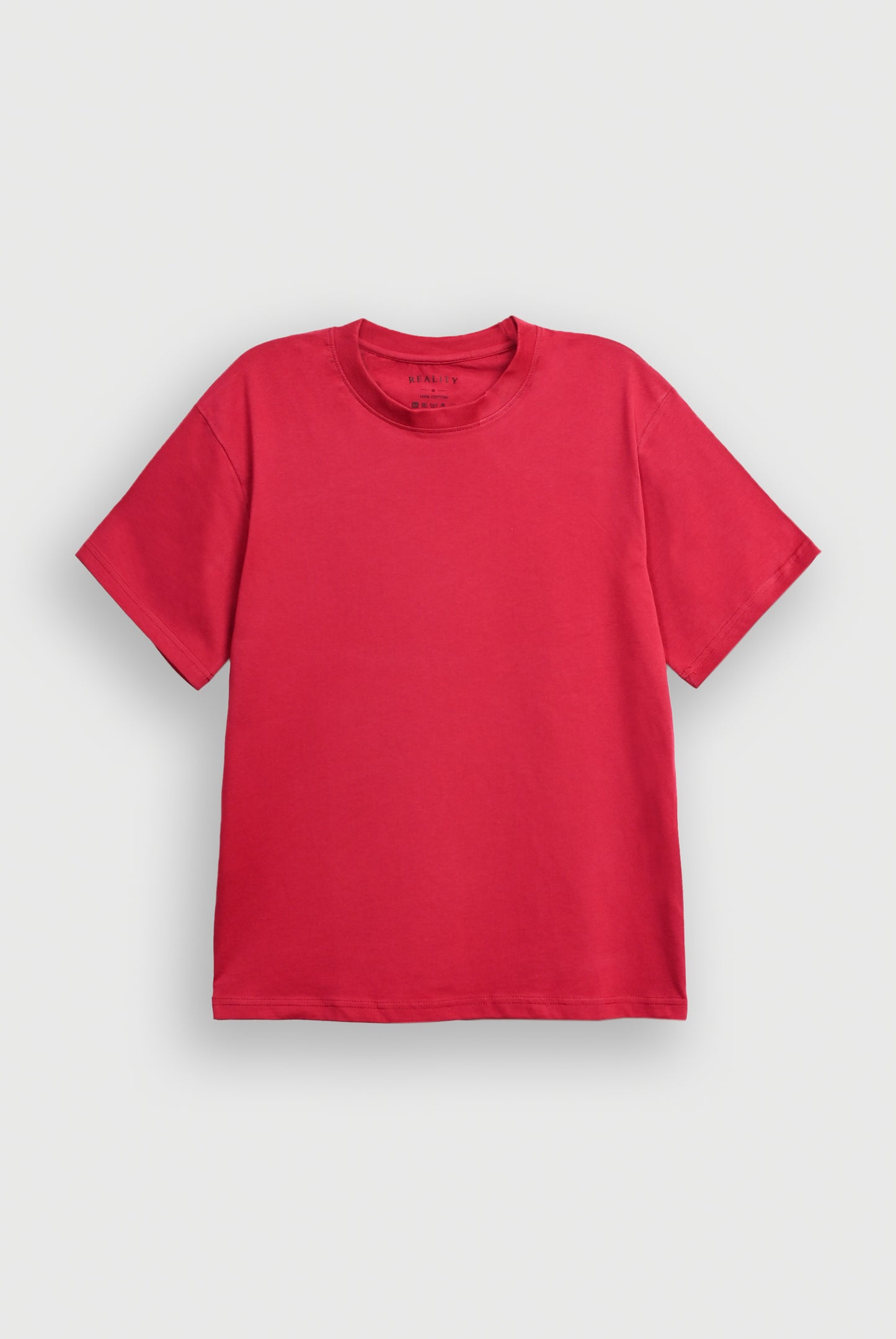 DROP SHOULDER PRINTED RED T-SHIRT Reality
