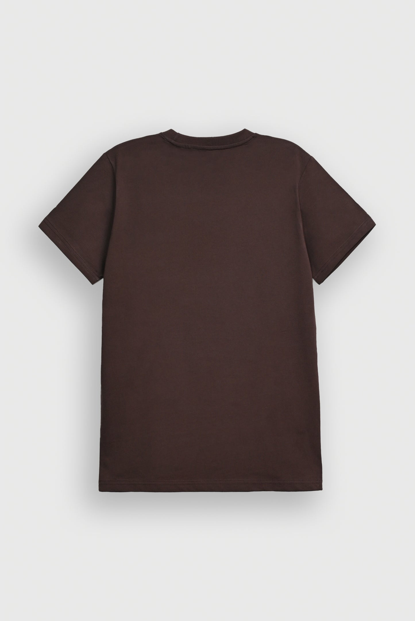 MEN DROP SHOULDER DARK BROWN PRINTED T-SHIRT Reality