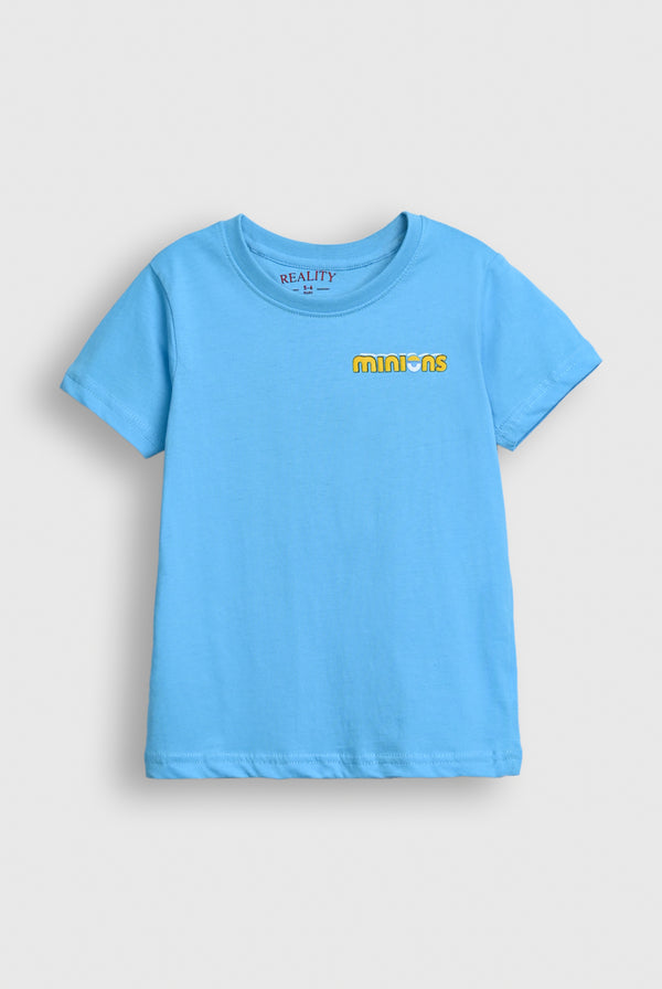 Boys Light Blue Minions T-Shirt – Playful Cartoon Print Design Reality