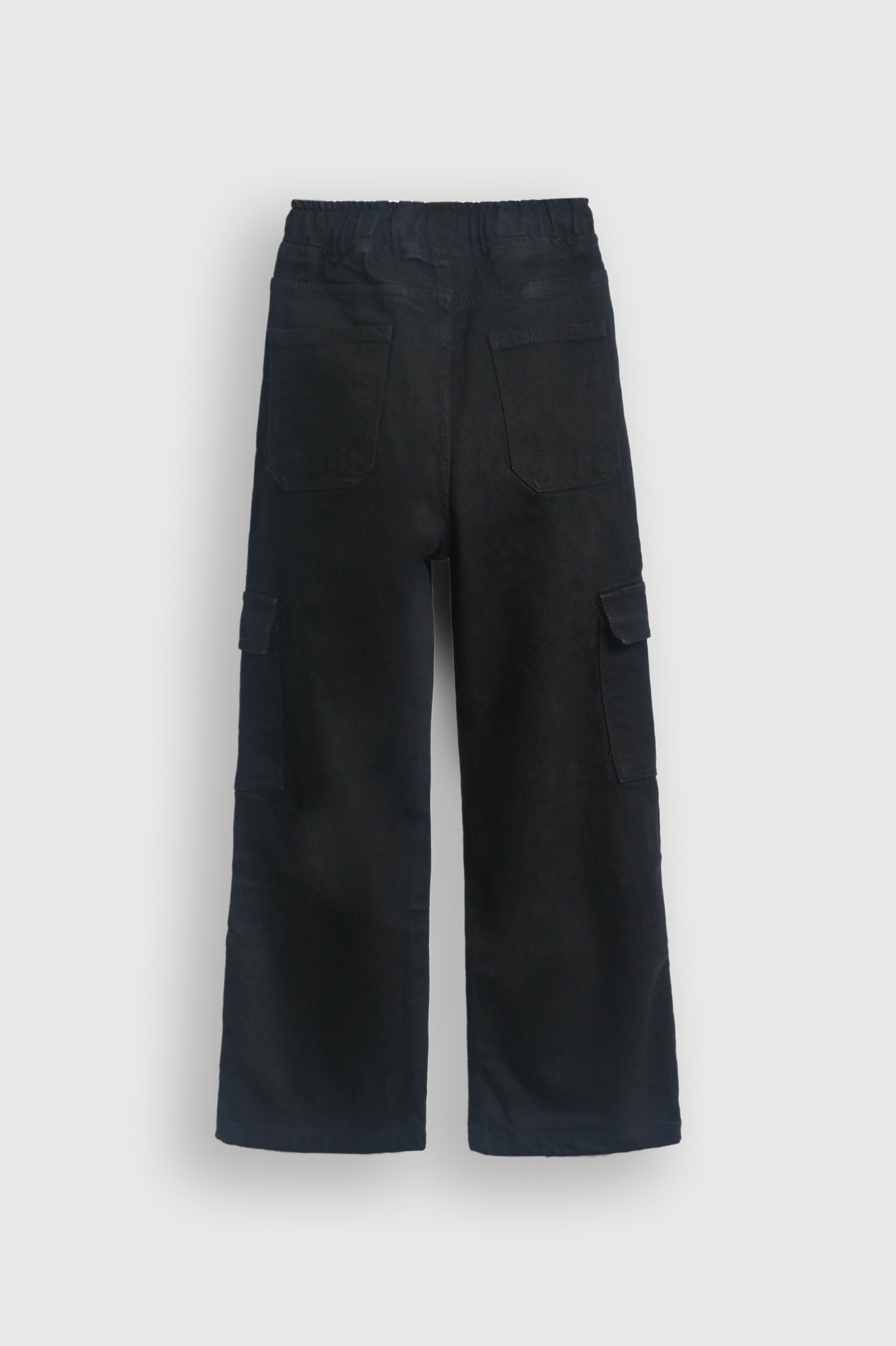 black Washed Wide-Leg Jeans for Boys Reality