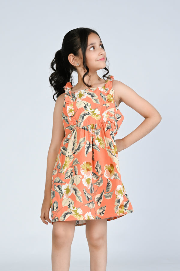 "Floral Ruffle Detail Dress for Girls" Reality