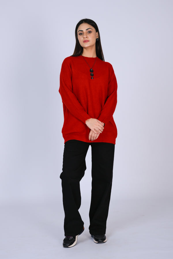 Terracotta Red Knit Sweater Reality