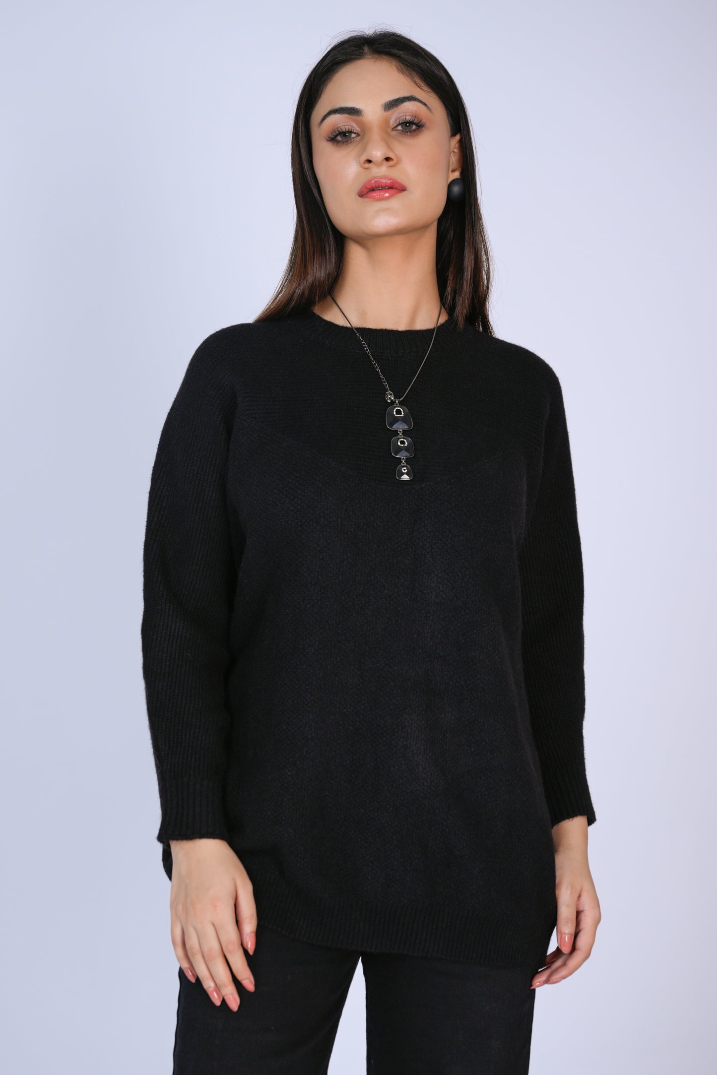 Chic Black Knit Sweater Reality
