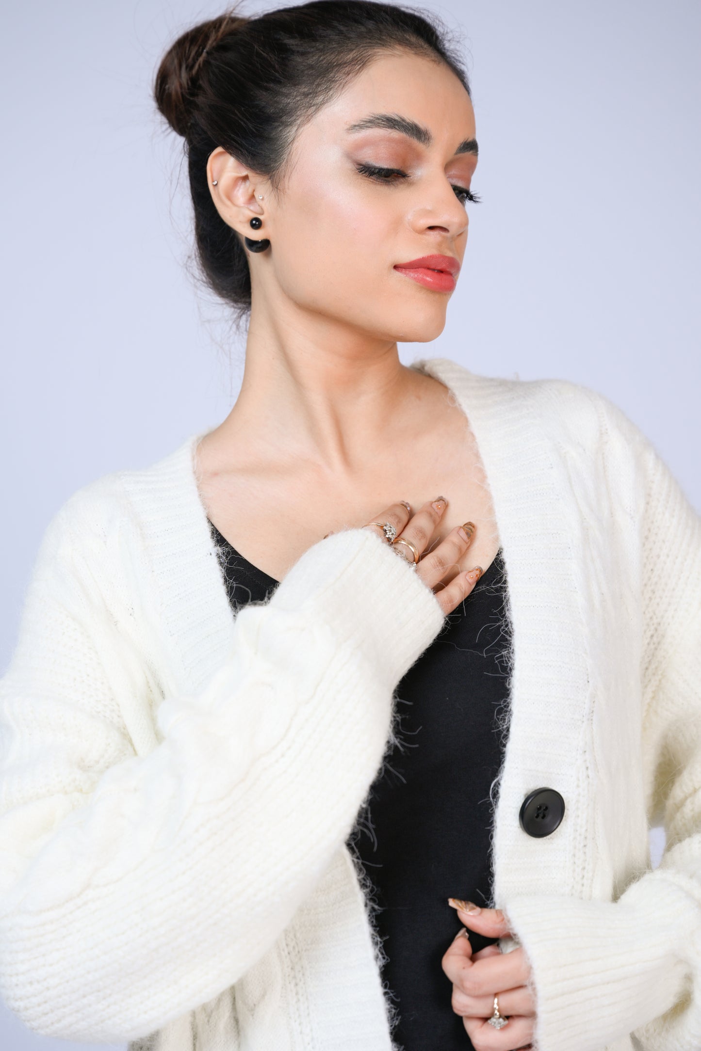 The Chic Long Cable Knit Layer Reality