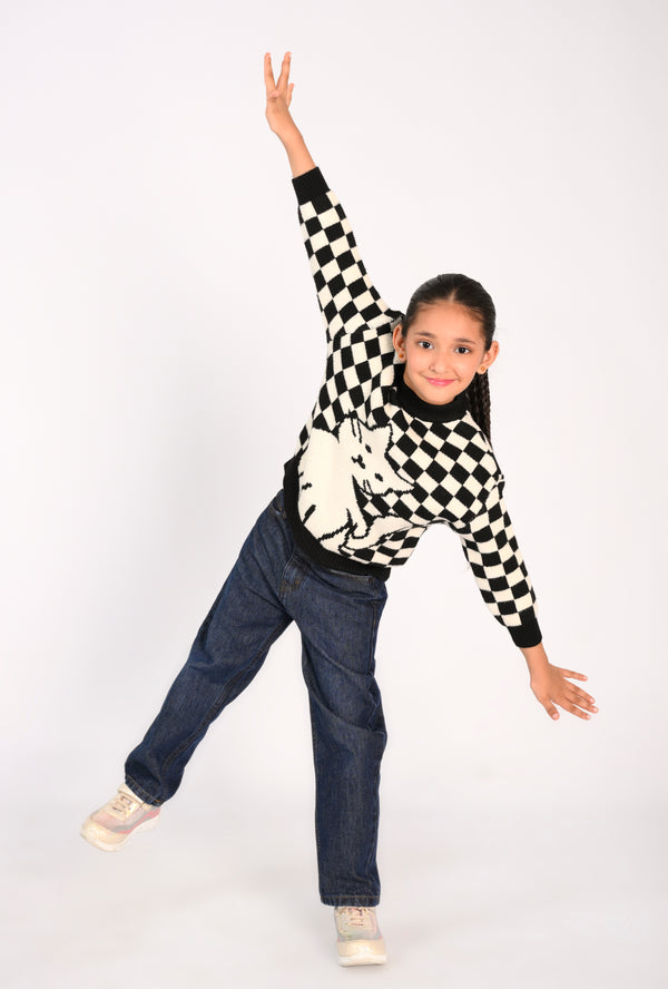 Jumping for Joy in Cable Knit Reality