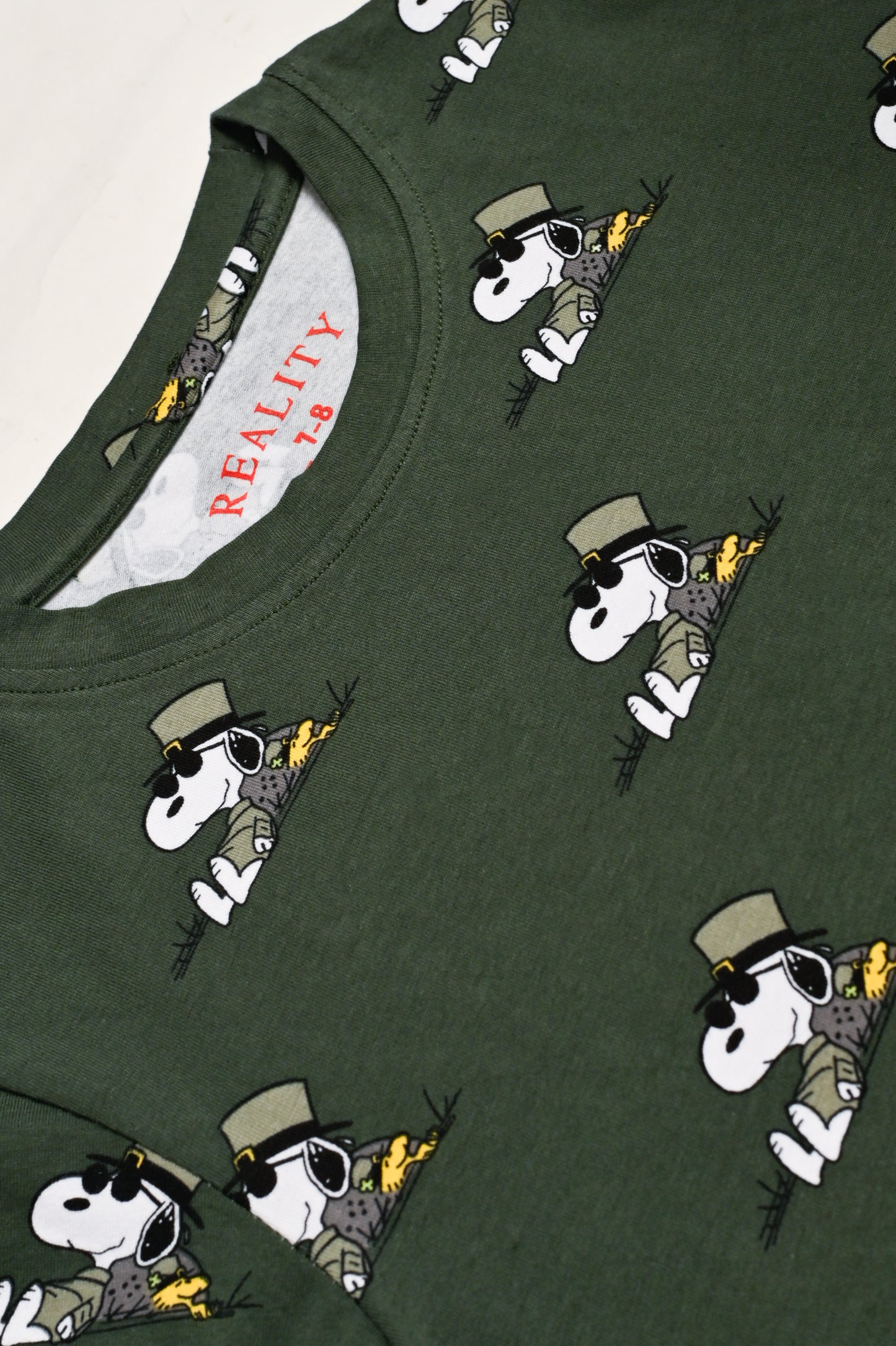 ARMY GREEN PRINTED T-SHIRT Reality