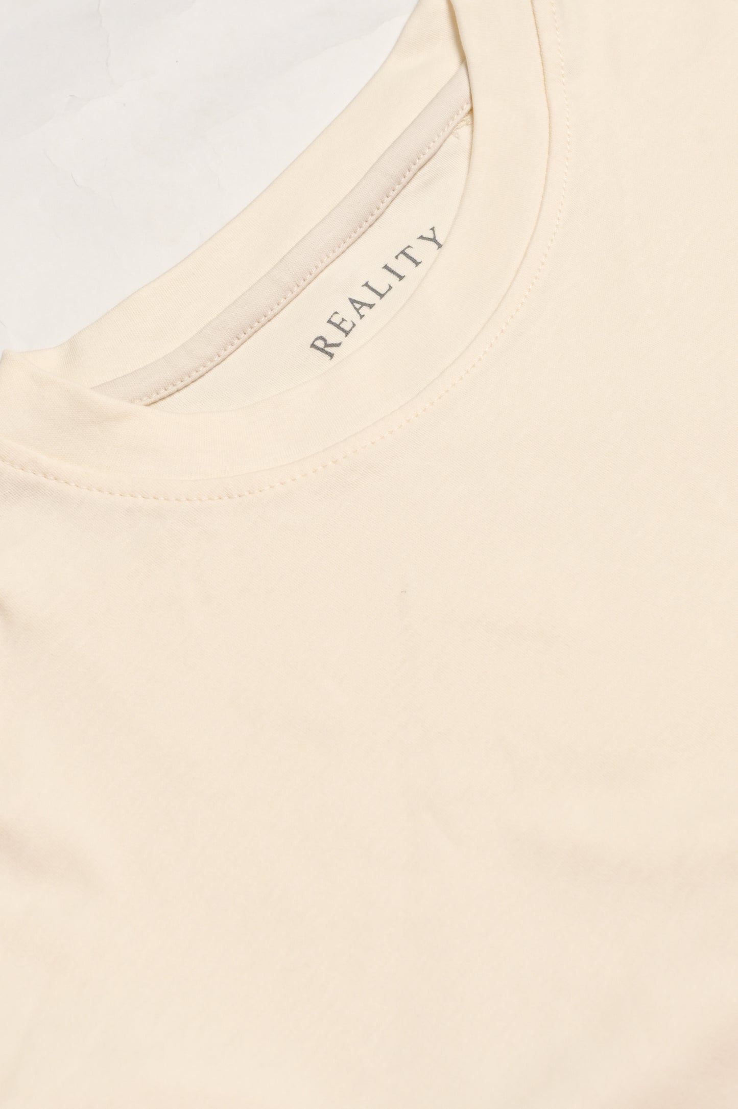 MEN DOWN SHOULDER CREAM T-SHIRT Reality