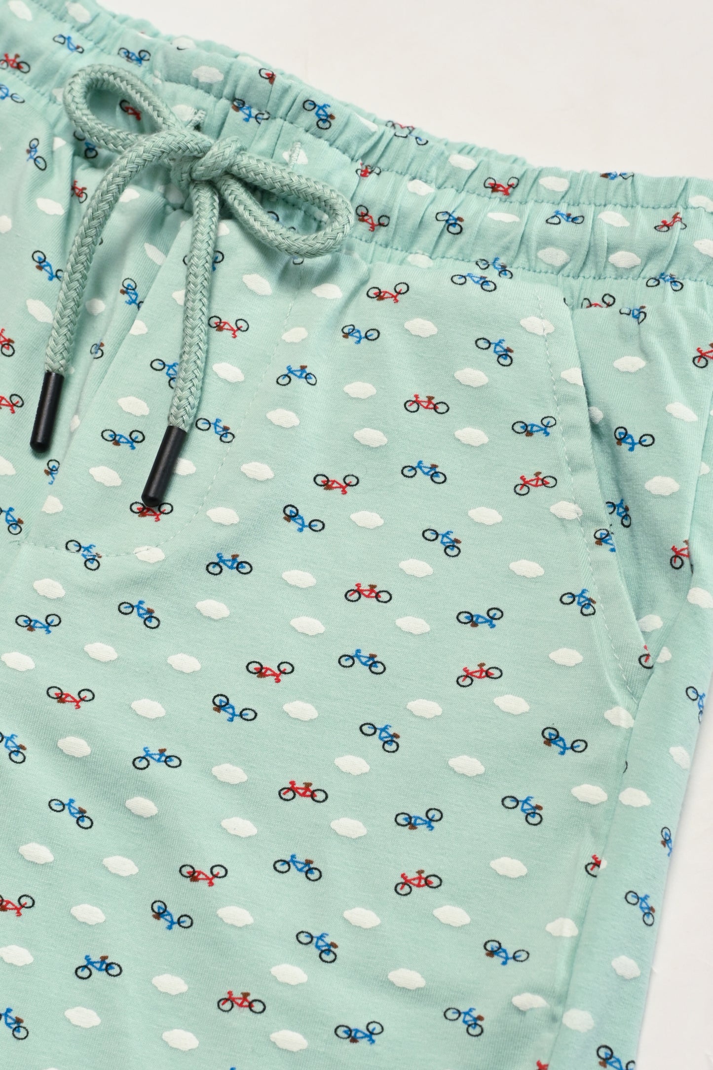 PRINTED LIGHT GREEN SHORTS