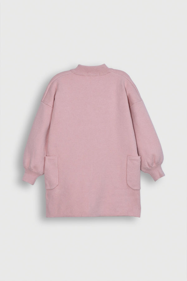 Pink Full-Zip Sweater for Girls Reality