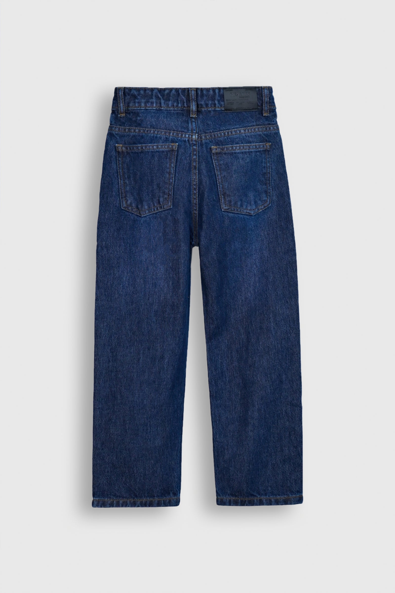 Dark Blue Straight-Leg Denim Jeans Reality