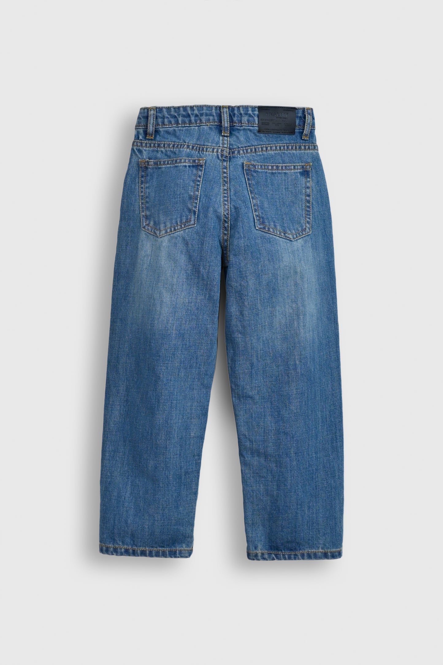 Blue Washed Wide-Leg Jeans for Boys Reality