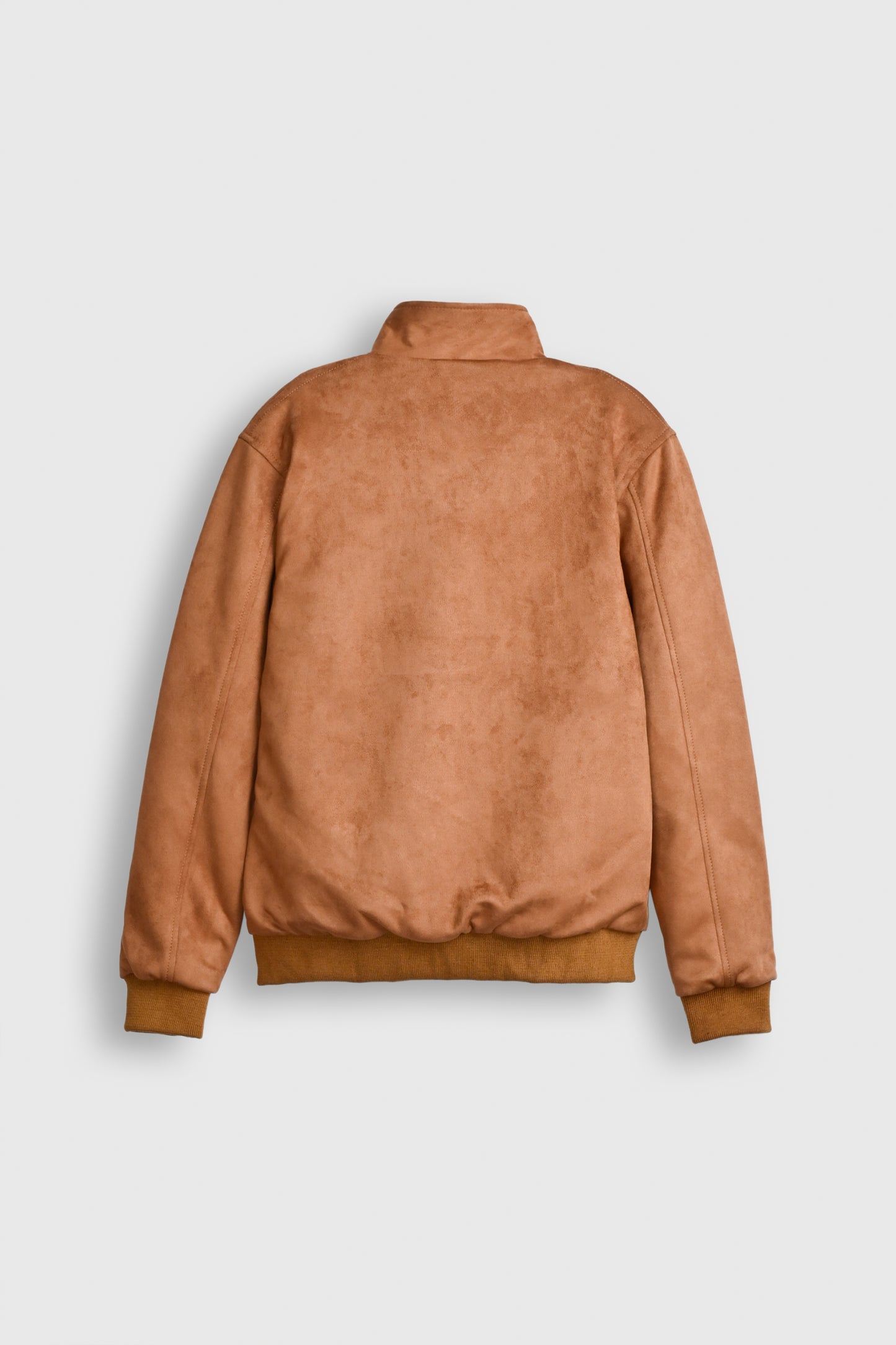 Earthbound Mocha Suede Bomber Jacket Reality