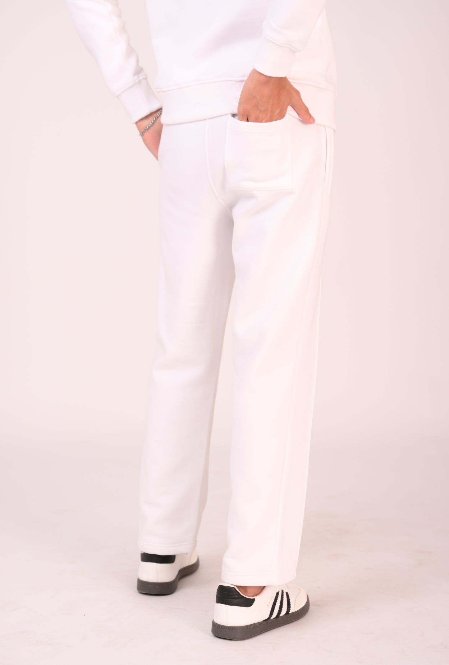 Pure White Seam-Detail Trousers Reality