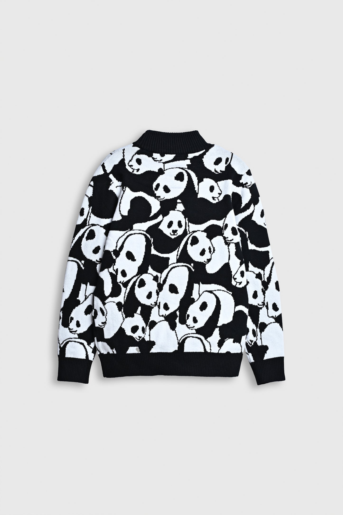 Panda Party – Black & White Knit Sweater Reality