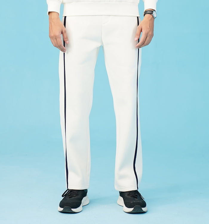 SIDE TAPPING STRAIGHT WHITE TROUSER