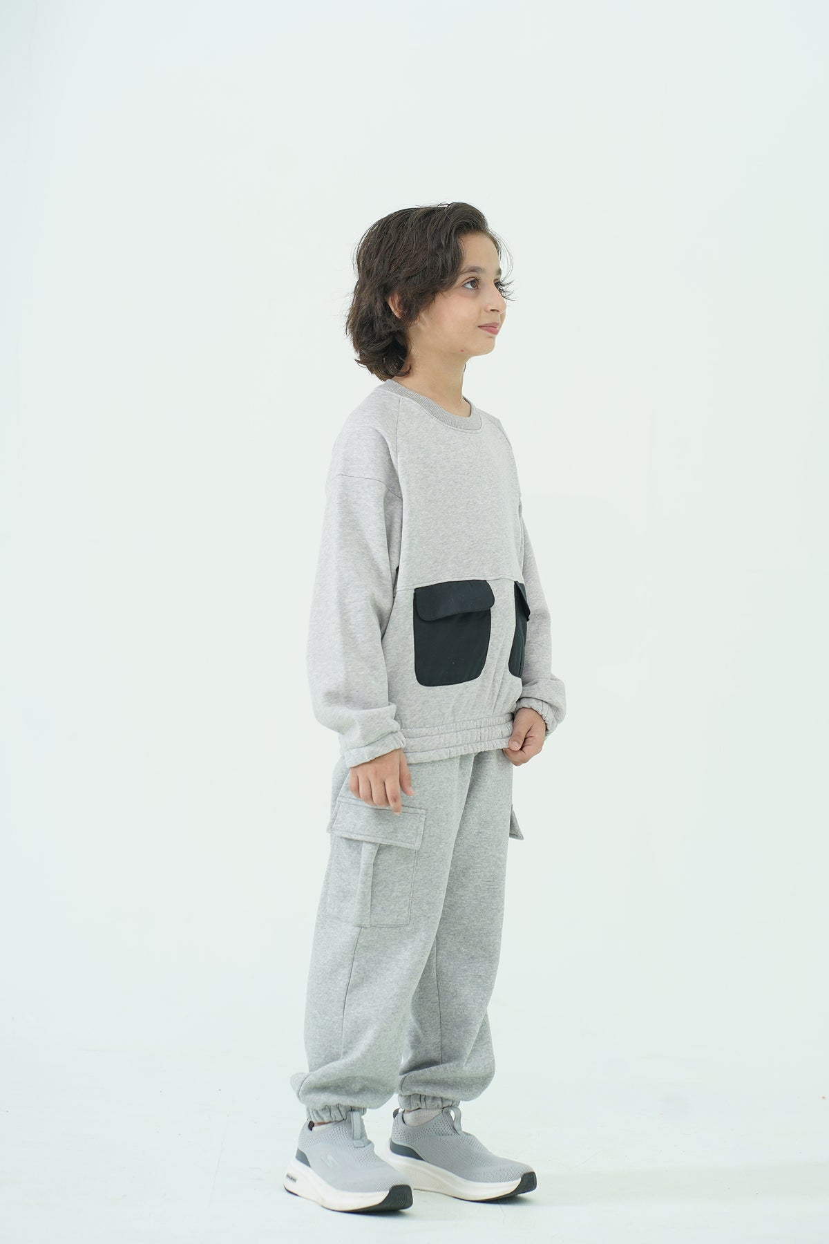 DOUBLE POCKET GRAY SWEATSHIRT Reality