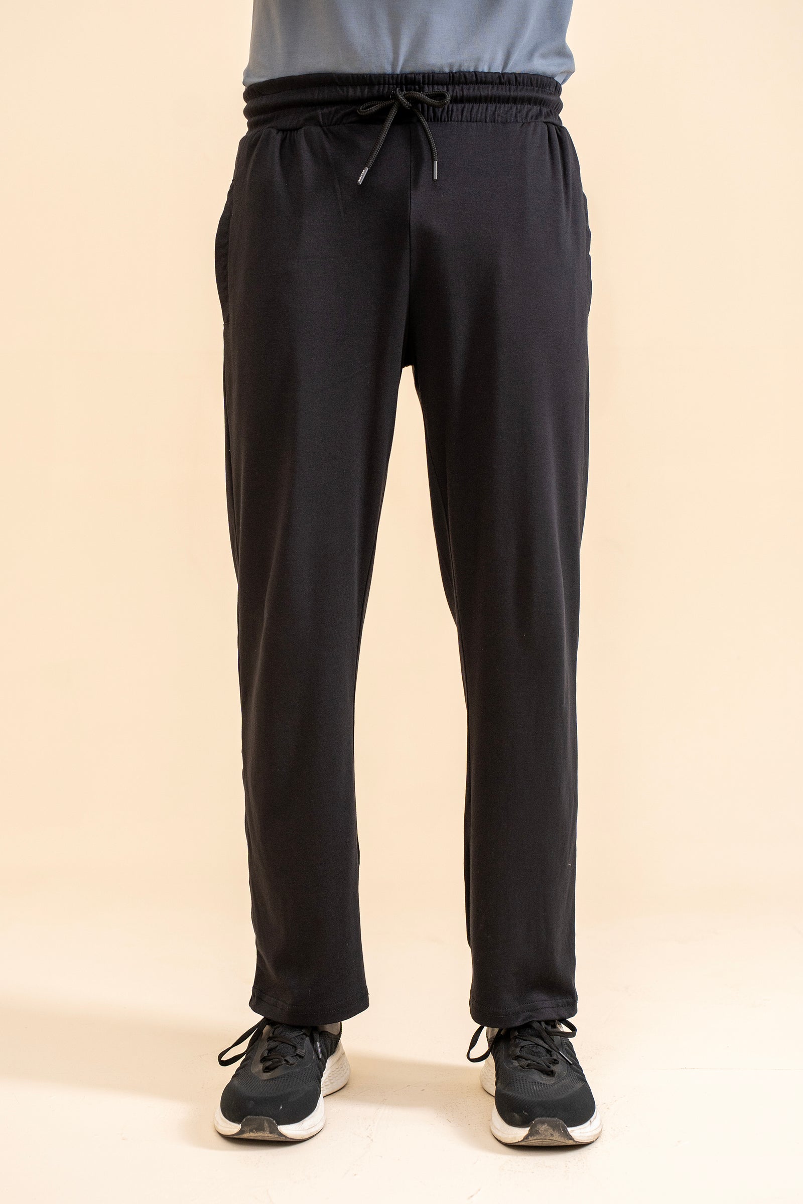 BLACK INTERLOCK KNITTED TROUSER Reality