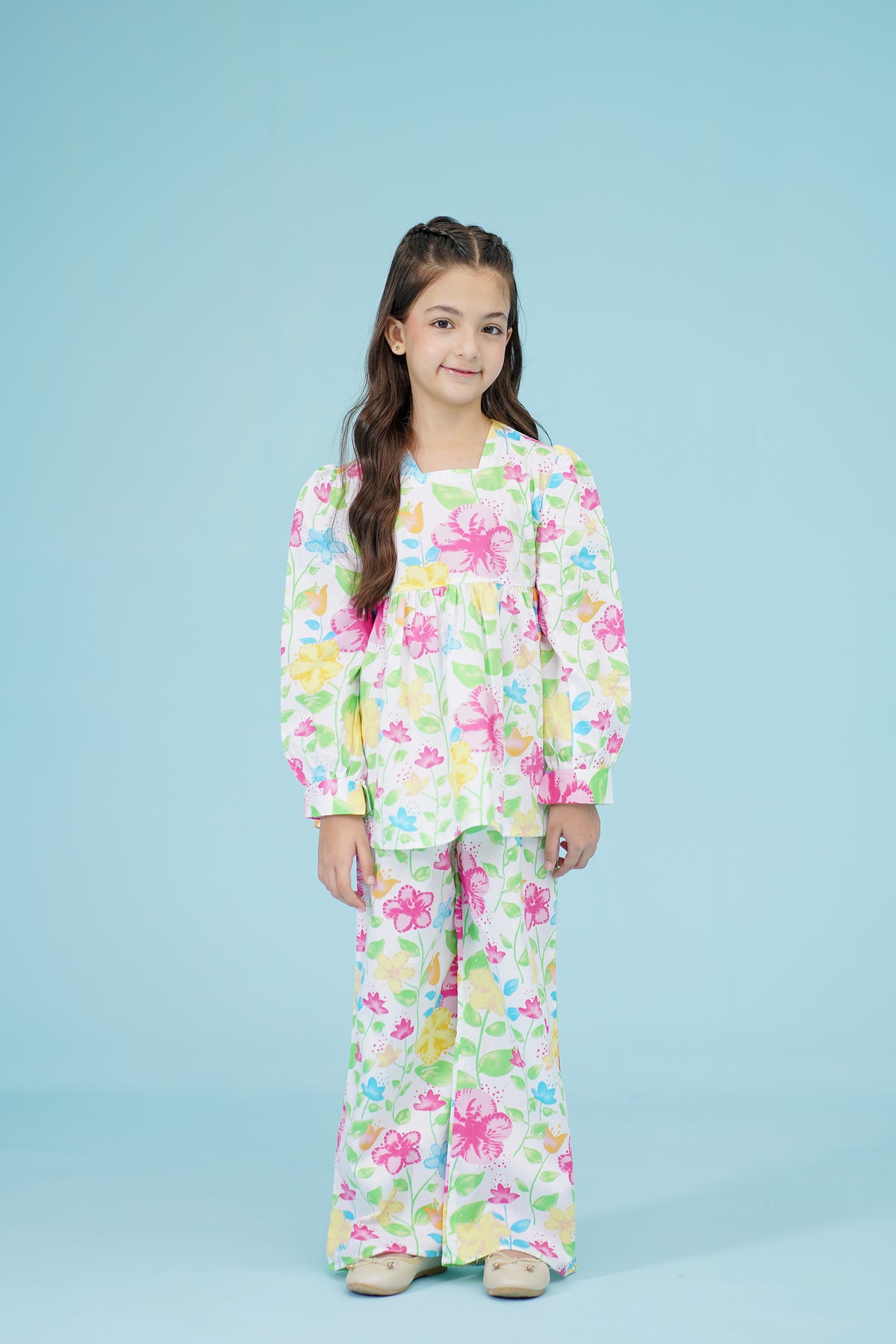 FLORAL PRINTED WHITE CO-ORD SET