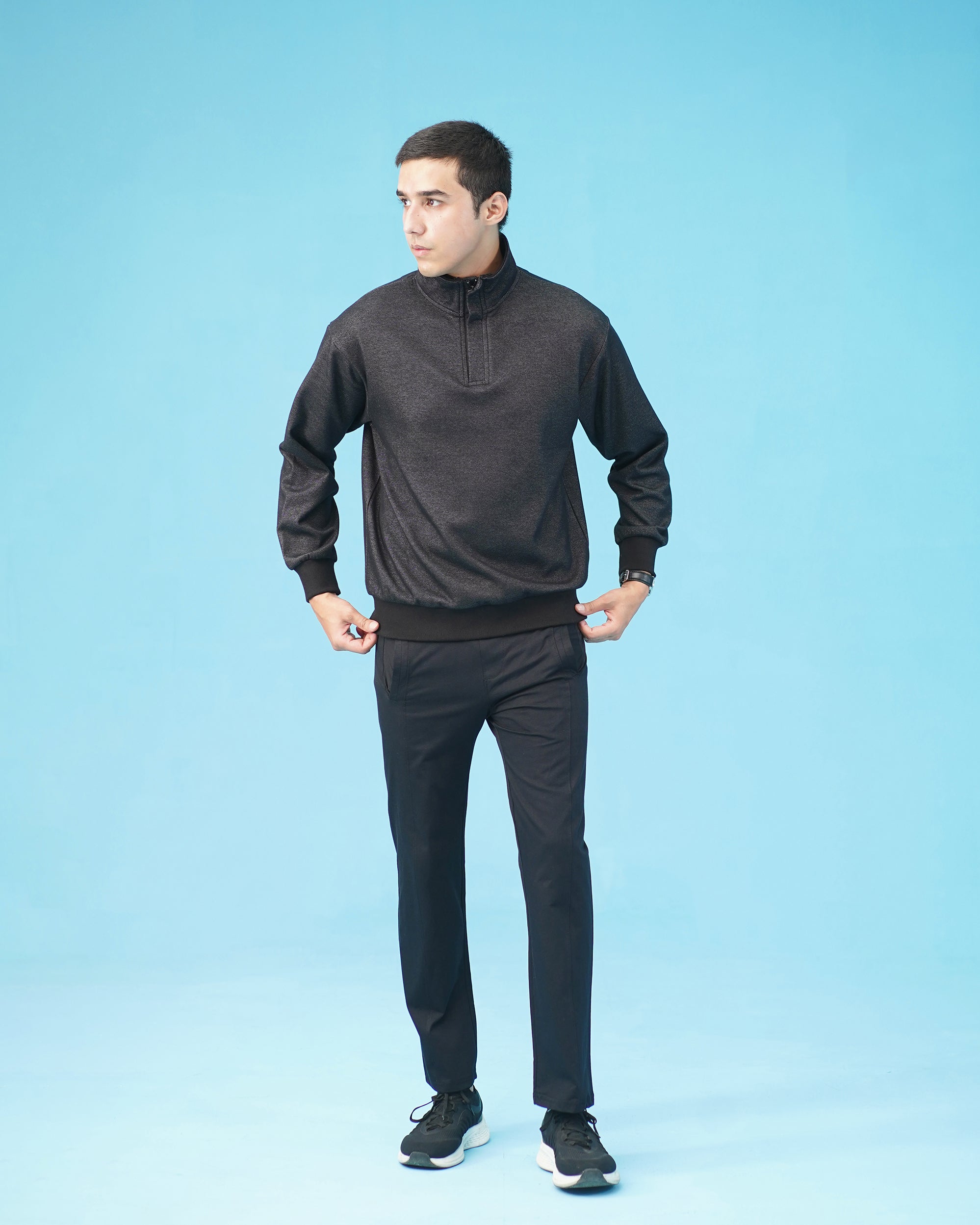 HALF ZIP BLACK MOCK NECK – Reality