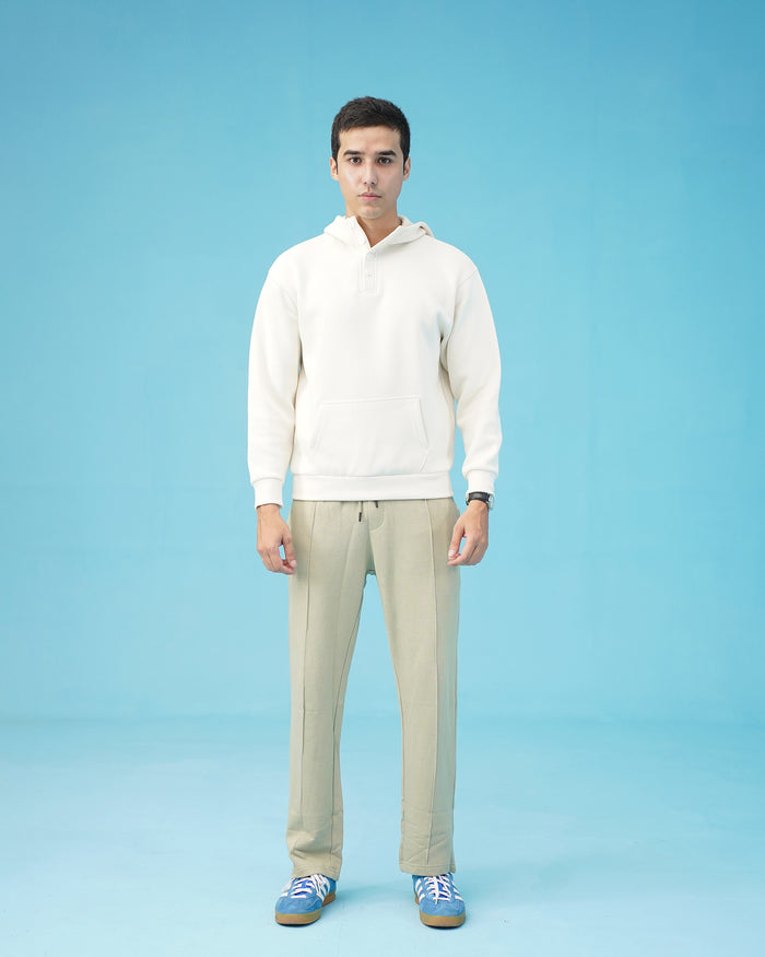 PLACKET OFF WITHE HOODIE