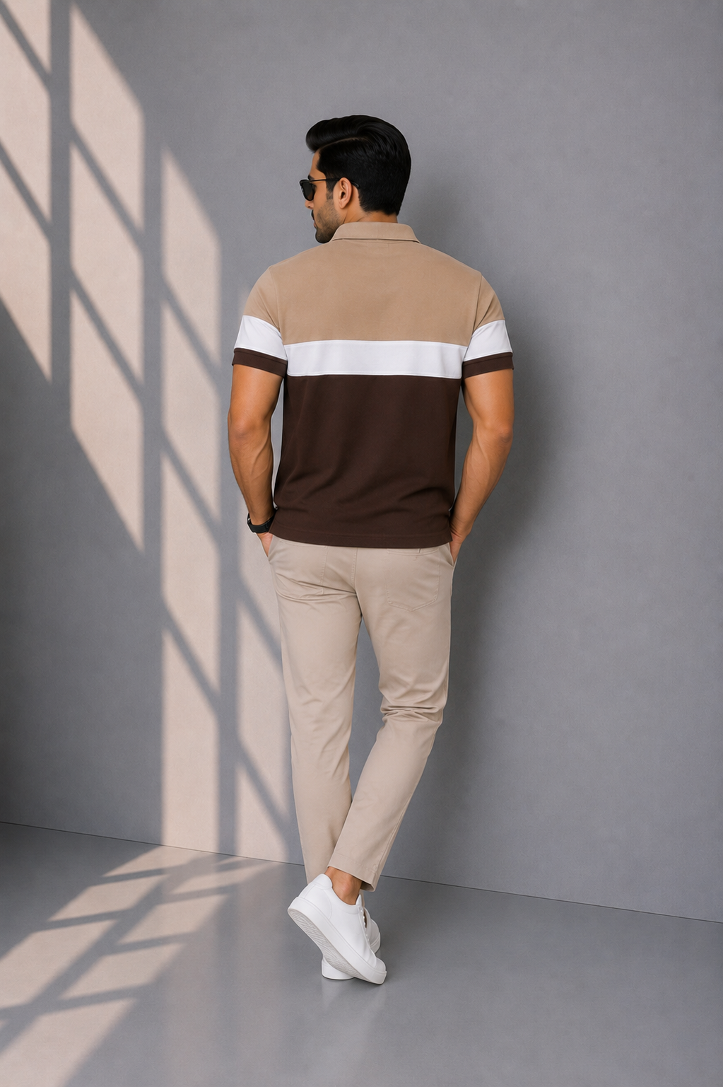 MEN LIGHT DARK BROWN POLO