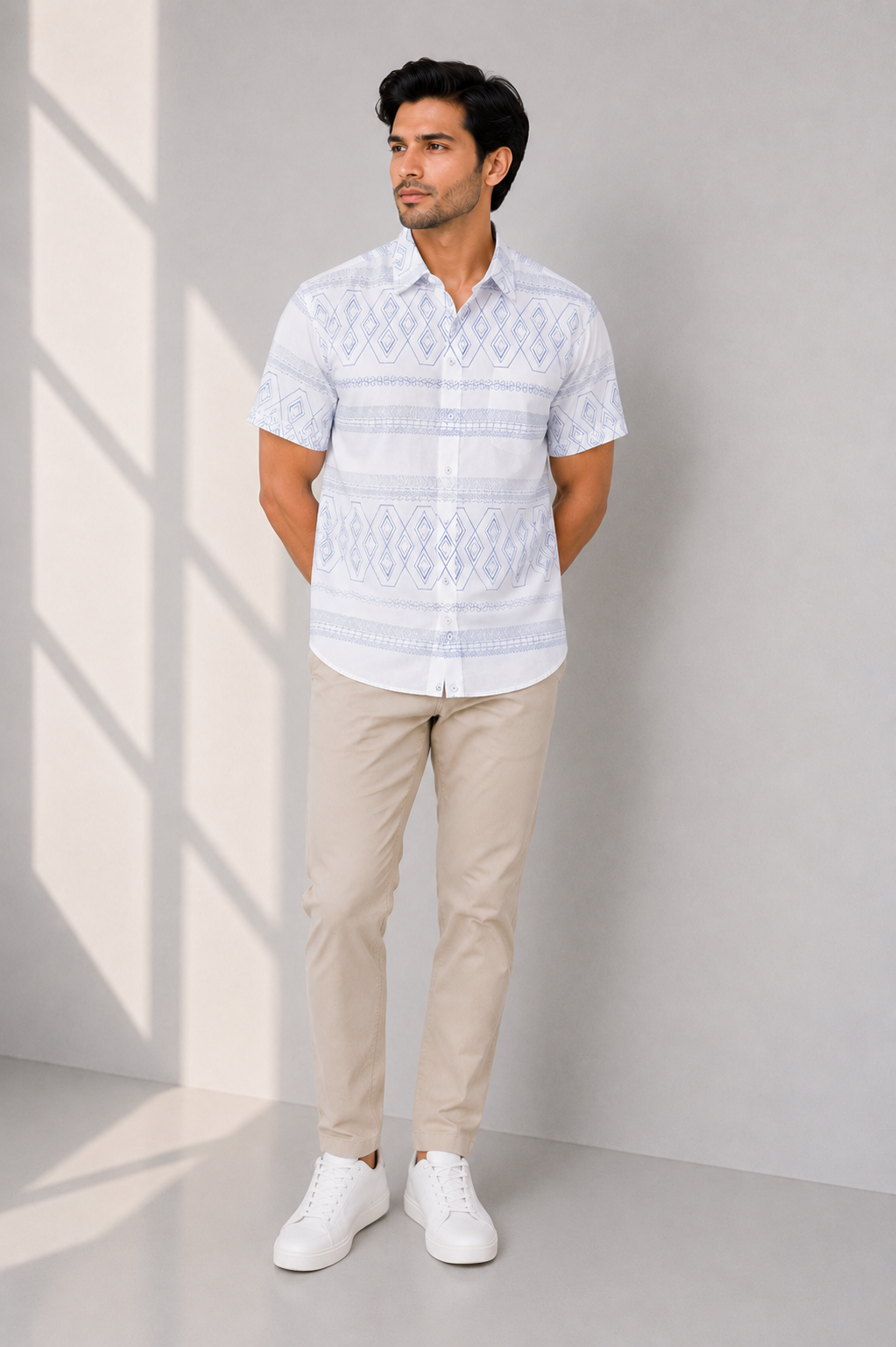 MEN CASUAL LIGHT BLUE SHIRT