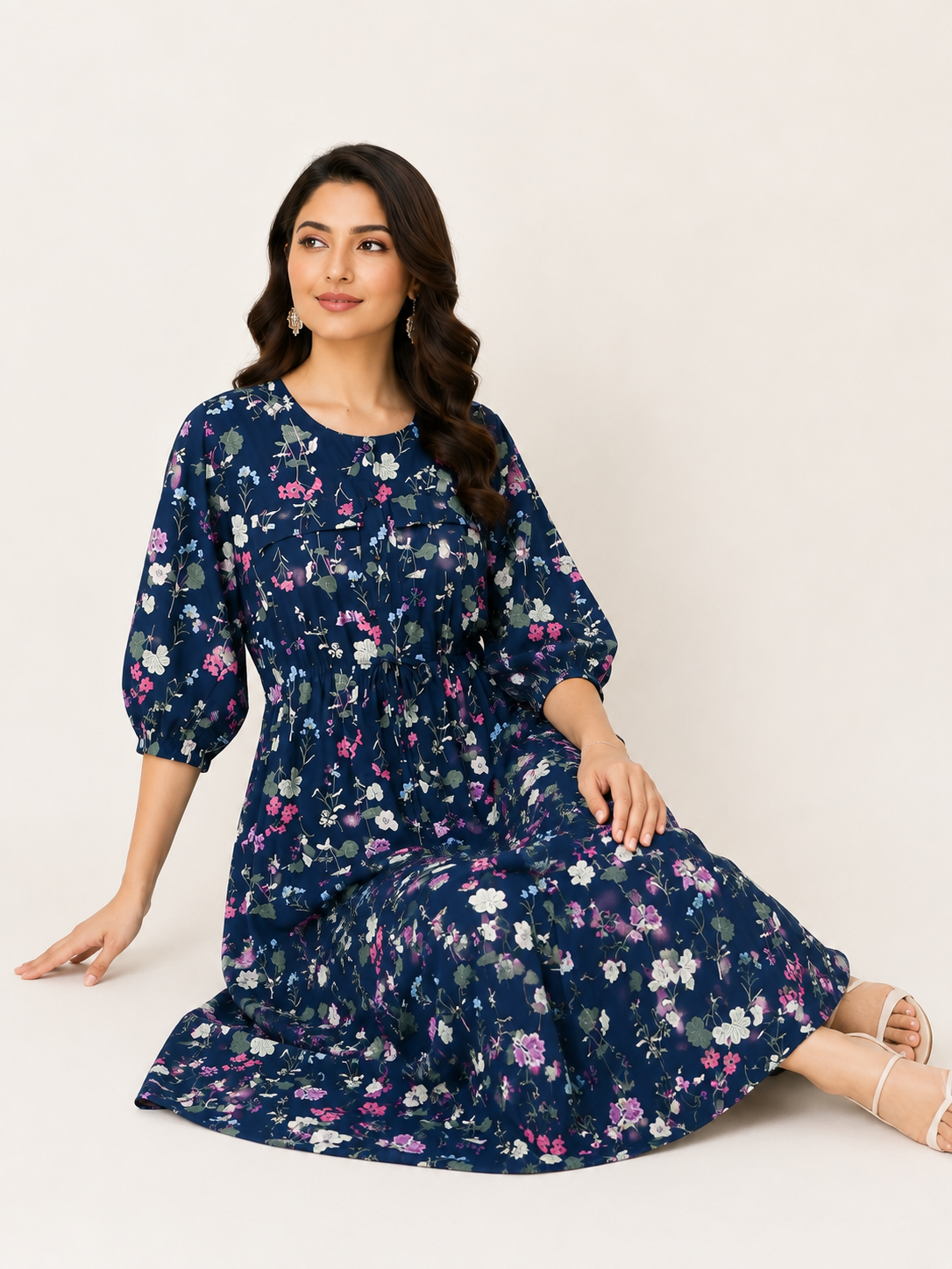 OBSIDIAN FLORAL NAVY FROCK Reality