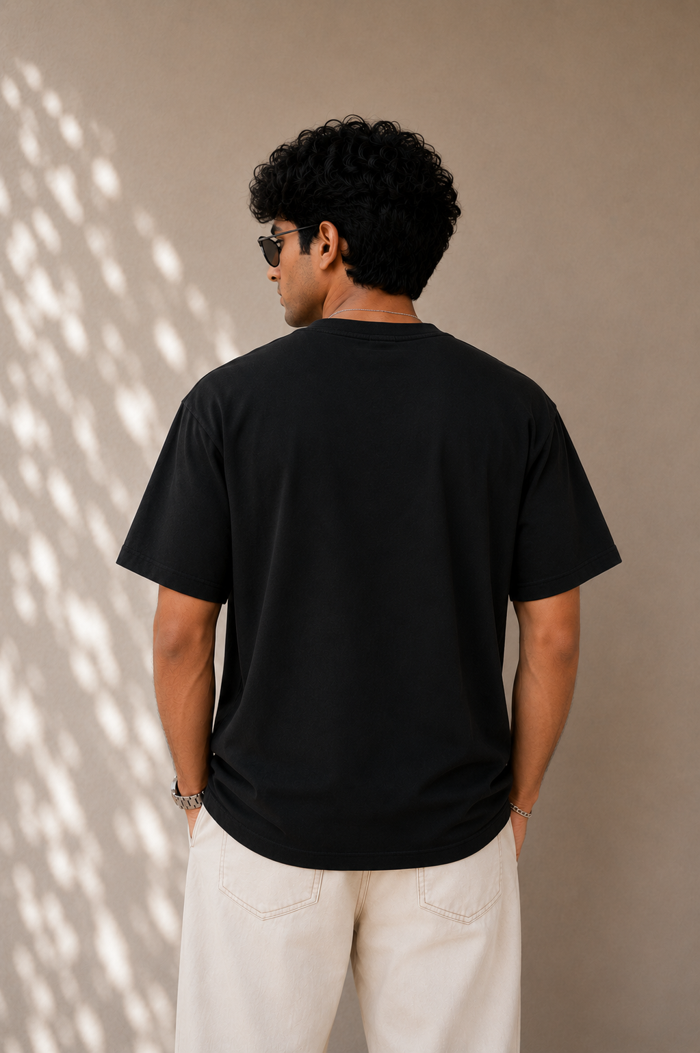 BLACK DOWN SHOULDER T-SHIRT Reality