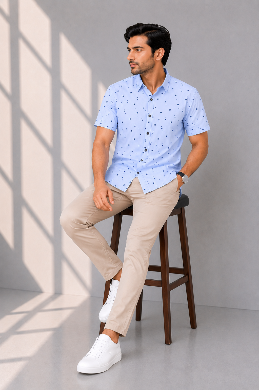 MEN CASUAL LIGHT SKY SHIRT Reality